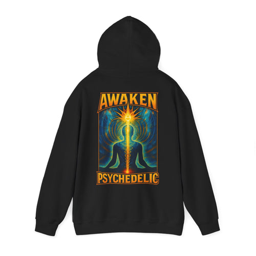 Sweat à capuche noir Awaken Psychedelic